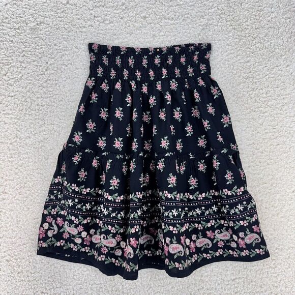 Hollister Ultra High Rise XS Floral Print Mini Skirt Bohemian Hippie Feminine - Picture 2 of 8